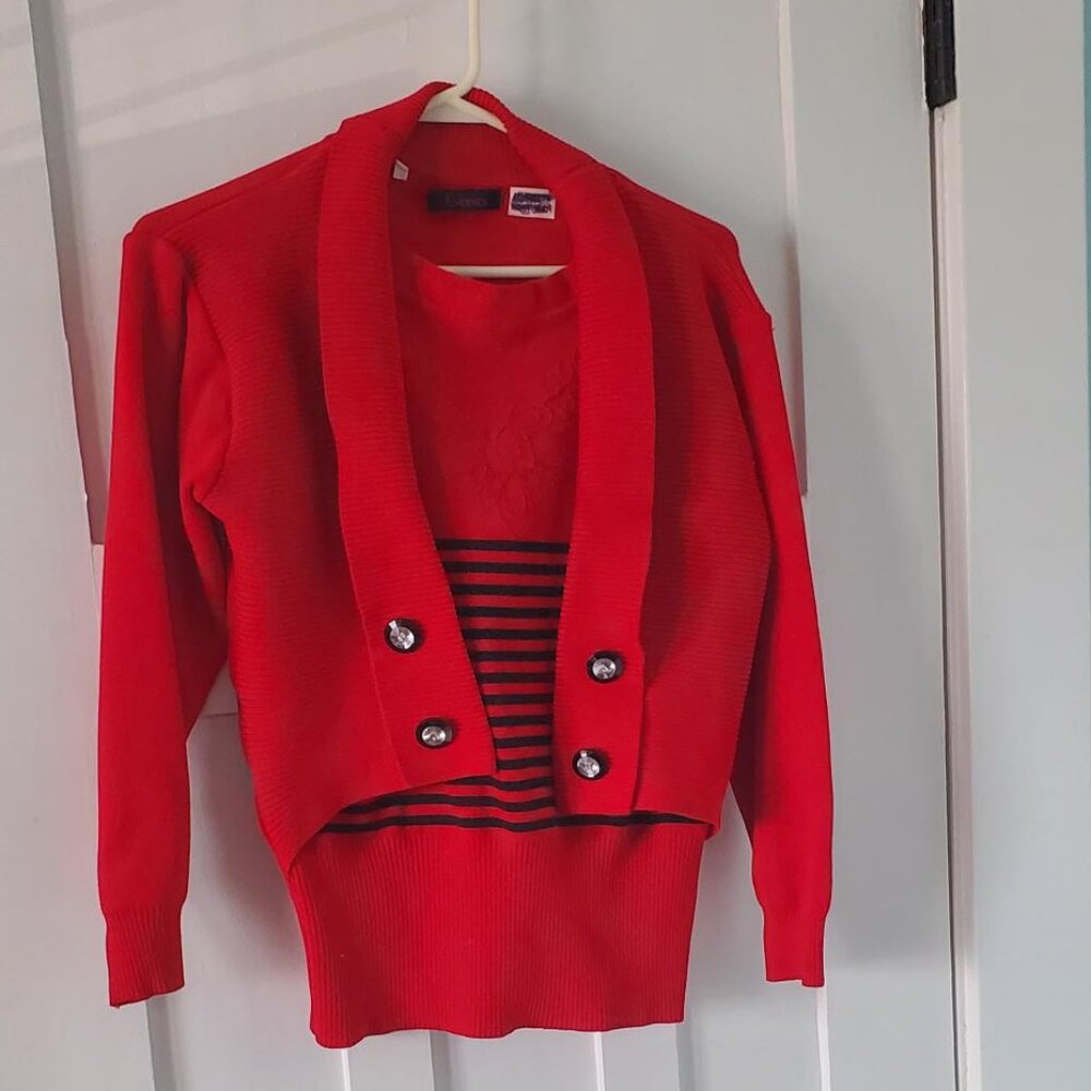 Red Blazer Sweater Combo